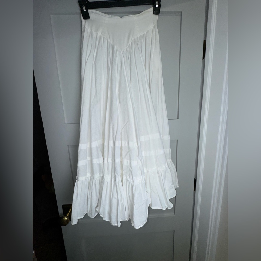 Karen Alexander Vintage White Maxi button Down Skirt